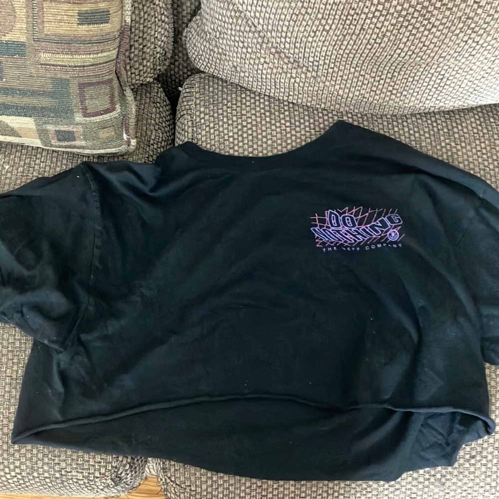 A black and purple crop top